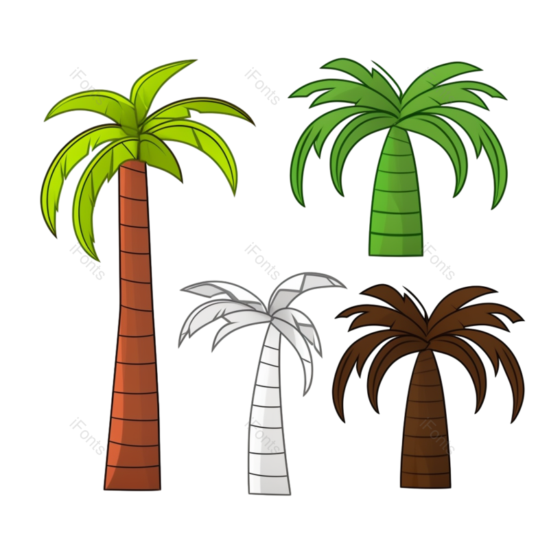 装饰图片,元素元素,树叶PNG,椰子免抠素材